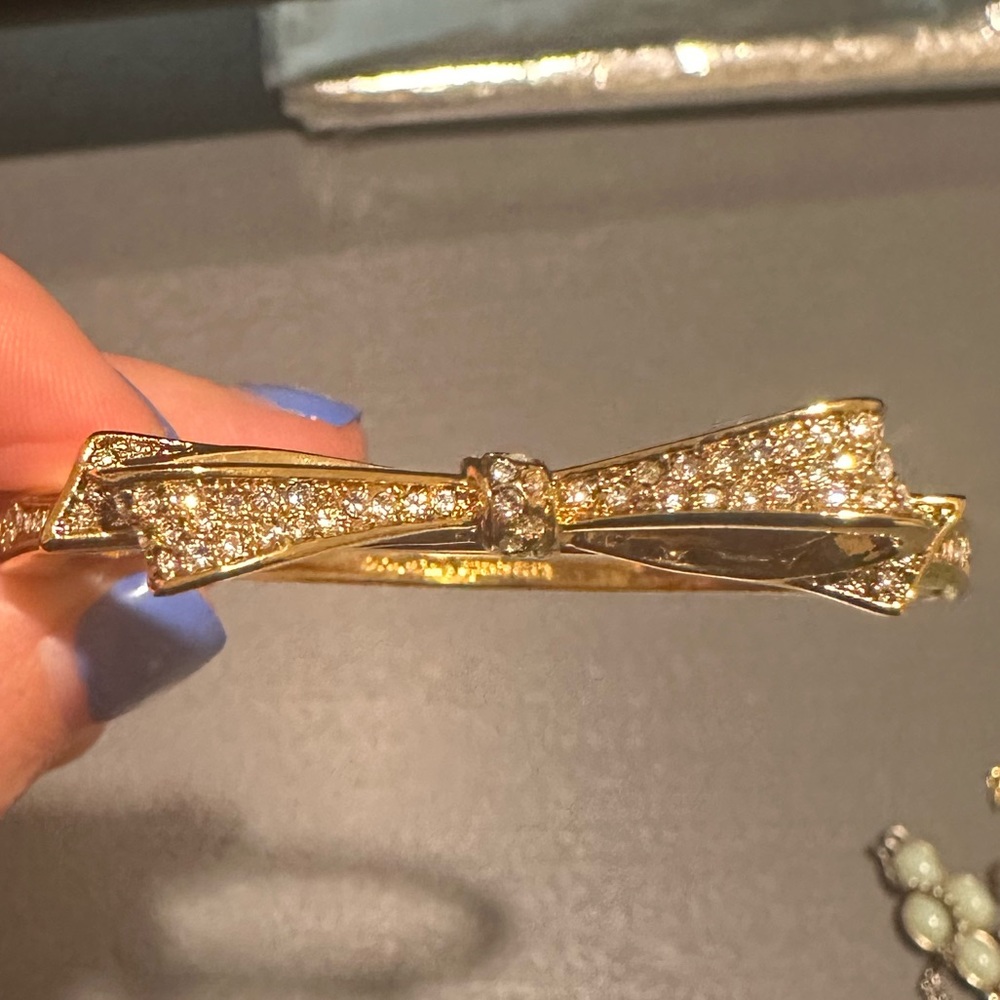 Kate Spade Crystal Bow Bangle, Gold